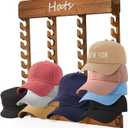 Wooden Hat Racks for Baseball Caps, 40-Slot Wall Mount Baseball Cap Rack, Hat Organizer for Display and Storage, Vertical Cap Hanger for Bedroom, Entryway or Closet