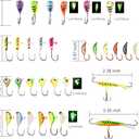 Ice Fishing Jigs,Ice Fishing Lures Kit in Tackle Box,Crappie Jig Heads for Winter Ice Jigging (14pcs/15pcs/16pcs/31pcs)