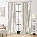 Aersas Pinch Pleated 100% Blackout Linen Curtains 96 Inches Long for Bedroom Double Layer Black Out Drapes Soundproof Pinch Pleat Room Darkening Window Treatments for Living Room Dining Office