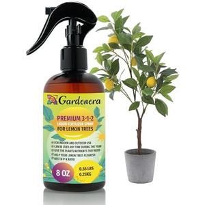 Gardenera Proffesional Lemon Tree Spray Fertilizer Mist for Home Gardening | 3-1-2 Gentle Blend Mist for Healthy Leaves & Growth | Essential Nutrients for Lemon Trees - 8oz