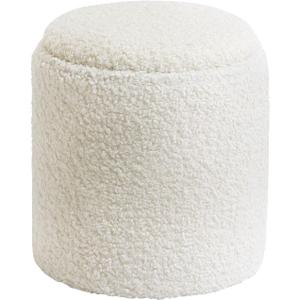 Get Set Style Modern Round Ottoman with Soft Padded Seat, Storage Vanity Stool for Makeup, Upholstered Footrest Stool Ottoman Foot Stool for Living Room, Bedroom
