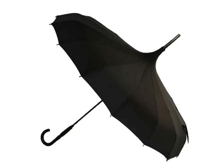 Gothic Rebel Black Pagoda Umbrella - Perfect for Rain or Shine, Ideal for Vampires, Gothic Enthusiasts, and Lovers of Unique Style 2-Pack