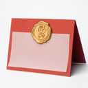Parvigo 25 Pack Name Cards for Table Setting, Place Cards with Antique Gold Rose Wax Seal Sticker for Wedding, Table Tent Card Stock Handmade Decor for Party, Dinner, Home (Pearlized Wine Red)