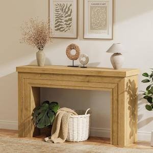 Huuger 54 Inch Entryway Table, Retangular Console Table with Storage, Farmhouse Sofa Table Behind the Couch, Long for Entrance, Hallway, Foyer, Living Room, Natural (11.8"D x 53.9"W x 33.5"H)