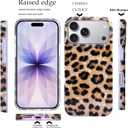 J.west Compatible with iPhone 17 Pro Max Case 6.9", Vintage Soft Sparkly Leopard Print Pearly Thinfoil Animal Design Women Girl Protective Cover Phone Case Brown Cheetah
