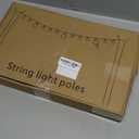 Mutovlin 2 Pack String Light Poles,10 Ft Light Poles for Outside String Lights,Outdoor Lights Pole with Fork,Metal Poles Stand for Patio Deck Backyard