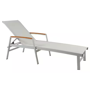 Oxton White Metal Outdoor Patio Chaise Lounge