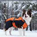 Dog Coat Dogs Jacket Waterproof Reflective Adjustable Dog-Winter Coats for Small Dogs Dachshund Coat-(Orange, Small)