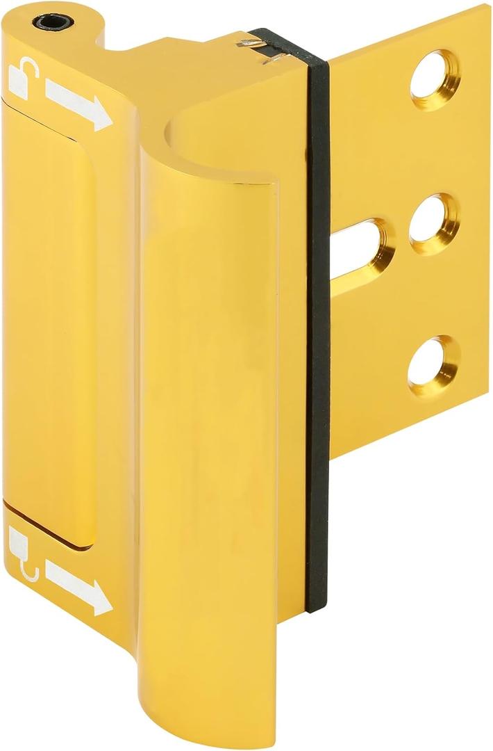 Prime-Line U 114706 New and Improved Door Reinforcement Lock with Integral Pull Extra, High Security to Your Home and Prevent Unauthorized Entry 3 in. Stop, Solid Brass, Polished (Single Pack)