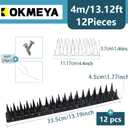 Bird Spikes,Black,6 Pack Bird deterrents for Outside,Keep Raccoon Squirrel Pigeon Away,Fence Spike for Garden Patio
