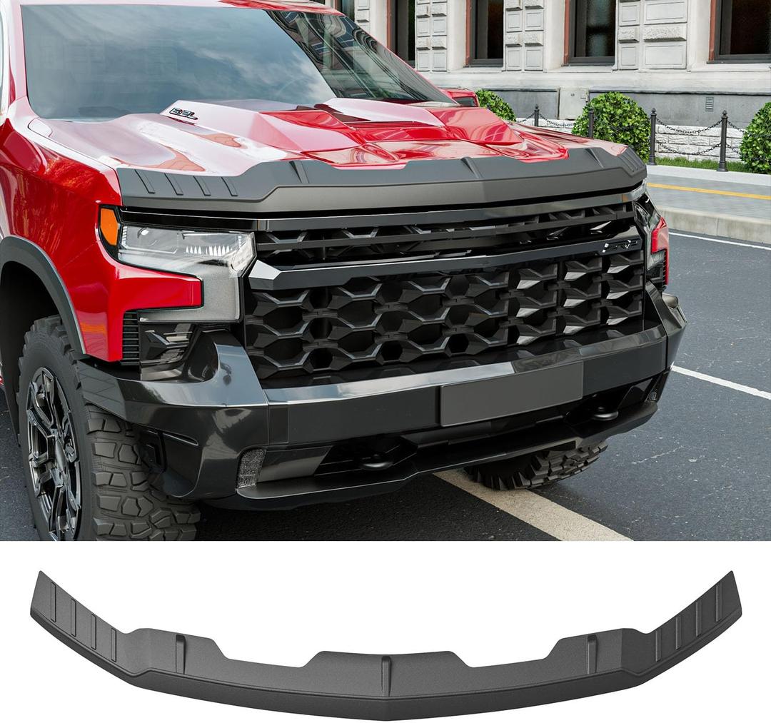 powoq Hood Protector Compatible with 2019-2026 Chevy Silverado Deflector Upgraded TPE Hood Shield Replacement for 2019-2026 Chevy Silverado Accessories