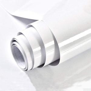 TANONE Glossy White Contact 35.4" X 118" White Shiny Peel and Stick Wallpaper- Self Adhesive Removable Iridescent Glitter Vinyl Wrap for Countertops Cabinets Dressing Table Easy to Clean