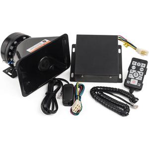 9200E Amplifier Police Siren & Black Siren Speaker,DC12V 100W Multi-Tones Wired Handheld Microphone Loudspeaker Emergency Warming PA System for Truck Vehicles