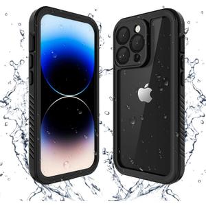 Lanenas for iPhone 14 Pro Max Case, 14 Pro Max Waterproof Case with Built-in Screen Protector, Full Body Heavy Duty Phone Case Dustproof Shockproof Case Cover for iPhone 14 Pro Max 6.7inch Black