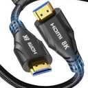 Cratree Long HDMI Cable 30FT - 8K 60hz, High Speed HDMI Cable 4K 120hz Braided,48Gbps,HDCP 2.2&2.3,eARC - Compatible with HDTV,Projector,Monitor and More
