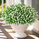 Yastouay Artificial Flowers for Outdoors UV Resistant, 14 Bundles White Realistic Fake Outdoor Flowers Fake Plants, Faux Flowers for Outdoor Planters Front Porch Garden Window Box Farmhouse Decor