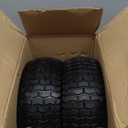 GICOOL 2 Pack, 13x5.00-6 Flat Free Lawn Mower Tire and Wheel, 13x5-6 Riding Lawnmower Tire with 3"-6" Centered Hub and 3/4" & 5/8" Bearings, Tractor Turf Tire Turf-Friendly, 2 Pack