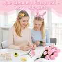 601PCS Complete Pink Pipe Cleaners Flower KitPastel Pipe Cleaners for Flowers, DIY Craft Supplies for Projects, 6 Colors, with Floral Wires, Tape, Glue Sticks, Ribbon, Stamen, Manual & Video Tutorial