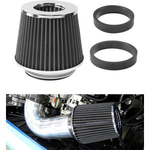 Cold Air Intake Filter,Car Accessories Intake Filter,Automotive Replacement Air Filters,76 89 102MM Performance Round Tapered Cone Filters,Suitable for Most Cars,Trucks,Motorcycles,etc (Black)