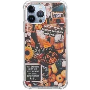 Fall Autumn Aesthetic Collage Case Compatible with iPhone 14 Pro, Autumn Pumpkin Halloween Case for iPhone 14 Pro for Teens Men and Women, Cool Trendy TPU Bumper Case Cover