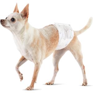 Amazon Basics Male Dog Diapers, 30 Count, X-Small, Ultra Absorbent Disposable Wrap with Secure Fit, Leakproof and Comfortable