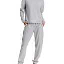 U.S. Polo Assn. Lounge Set Women, Athleisure and Lounge Pajama Sets for Women 2 Piece (Grey Heather, Small)