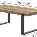 FOLUBAN Rustic Coffee Table, Modern Wood and Metal Industrial Center Table for Living Room, 47 Inch Oak