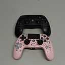 Kujian Wireless Controller for PS4, Gamepad Joystick for PS4 with Double Vibration/6-Axis Sensor/Touch Pad/Headphone Jack, Ergonomic Non-Slip Grip Compatible with PlayStation 4/Slim/Pro (Galaxy Blue) (Black+Pink)