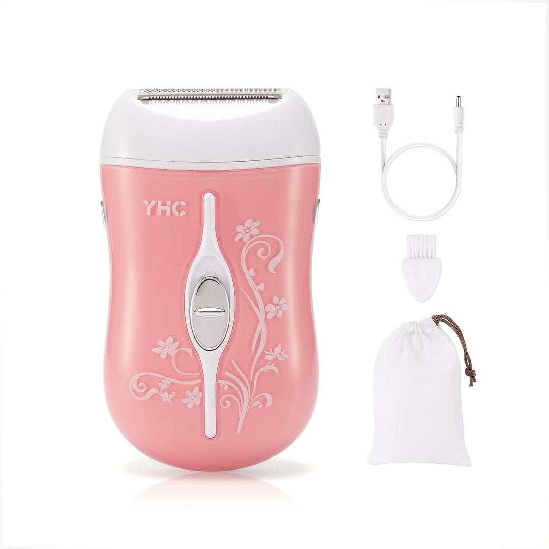 YHC Electric Razor for Women  Cordless Rechargeable Shaver for Legs, Underarms, and Bikini with Hypoallergenic Foil