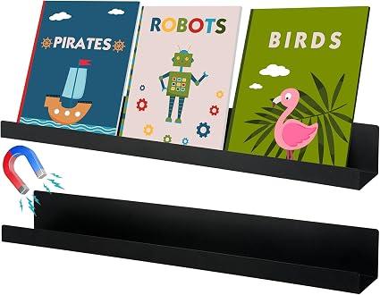 2pcs Magnetic Floating Book Shelf for Whiteboard, 24 x 2.4 x 2 Inch, Black
Metal Floating Bookshelf, No Drill Magnetic Mount, Display Books Frames Organizer, Classroom Teacher Office Desk