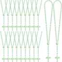 ZYFLSQ 72 Pcs Plastic Rosaries in Bulk, 17 Inch Glow in The Dark Rosary Beads Bulk Rosaries Catholic, First Communion Gifts Catholic Gifts