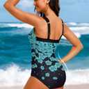 HUSKARY Womens One Piece Swimsuit Tummy Control Push Up Bathing Suits Ruched Full Coverage Slimming Swimwear (Black, S)