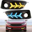 Fog Lights Led Daytime Running Light DRL for Honda Civic 10th Gen 2019 2020 Civic Sedan Coupe LX EX Turn Signal Lights Civic Accessories (CIVIC 2019-2020-Sedan)