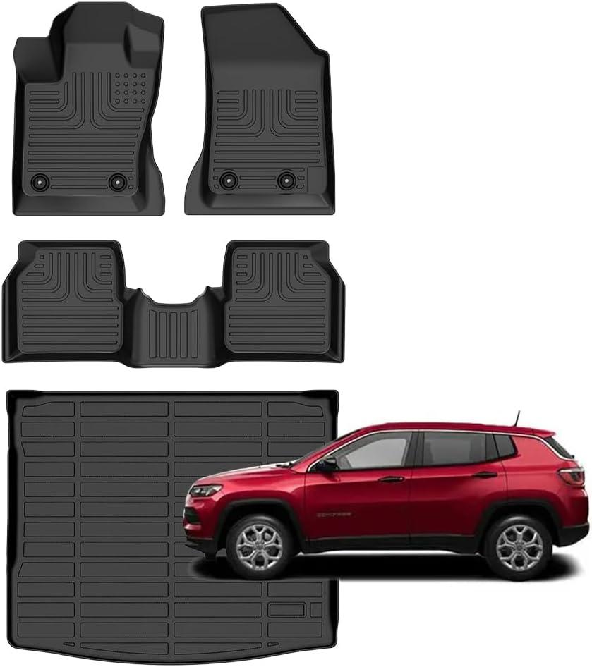 for Jeep Compass Floor Mats 2017-2026,Car Mats for Jeep Compass All Weather Anti-Slip Mats Cargo Liner Accessories