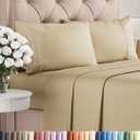 Queen Size 4 Piece Sheet Set - Comfy Breathable & Cooling Bed Sheets Set - Hotel Luxury Bedding for Women, Men, Kids, Teens, Boys & Girls - Deep Pockets, Ultra-Soft, Wrinkle Free - Oeko-Tex - Beige