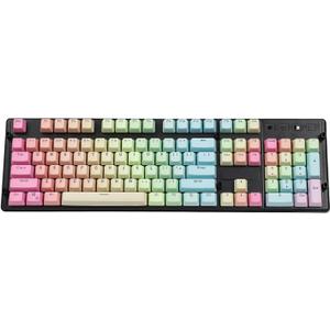 YMDK Double Shot 104 Dyed PBT Shine Through Keyset OEM Profile Keycap Set for Cherry MX Switches Mechanical Keyboard 104 87 61,Rainbow(Only Keycap)
