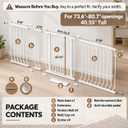 Extra Tall Baby and Dog Gate, 40.55" H, 73.62"-80.70" W, White