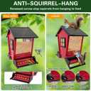 Squirrel Proof Bird Feeders for Outdoors Hanging, 5LB Capacity Metal Wild Birdfeeders Outside Hanging, Cardinal Bird Feeder Squirrel Proof as Various Finch Feeders for Outside(red)