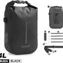 Rhinowalk Bike Front Pannier Bag Fork Bag Waterproof Bicycle Rack Bag Shoulder Bag for E-Scooter Mountain Bike Accessories -Black, 4L