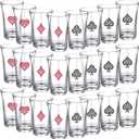 Chuangdi 24 Pcs Casino Shot Glasses Party Decorations 1.2 Ounce Poker Acrylic Funny Shots Glasses for Casino Themed Party Favors for Las Vegas Adults Poker Game Night Decoration Birthday Supplies