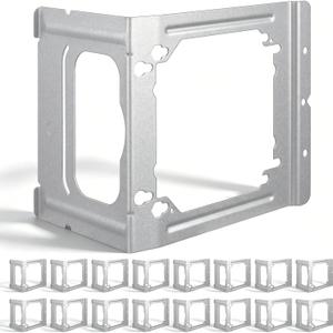 Tellegloww 100 Pack Galvanized Steel Electrical Outlet Box Mounting Bracket, for 4" and 4-11/16" Boxes, Metal Wall Mount Stud Bracket with Support Leg
