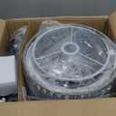 PARTPHONER 68Floor Lamp for Living Room, Tall Standing Lamp with Remote 3 Color Temperatures Dimmable Bulb, Gray Rattan and Fabric Dual Shades