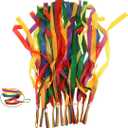 Rainbow Dance Ribbons, 12PCS Rhythm Ribbon Streamers for Kids Children Adults - Bright & Multi-Colored