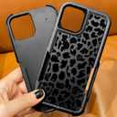 for iPhone 15 Case Black Leopard Cheetah, Heavy Duty Drop Tested Tough Rugged Full Body Protection Shockproof Protective Women Girls Men Case for iPhone 15 6.1''