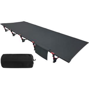 Sutekus Portable Camping Cot Sleeping Cot Ultralight Backpacking Cot Bed for Outdoor Hiking Travel Beach Mountaineering (Black)
