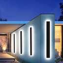 Modern Outdoor Lights Fixture 2pc 39in, 4.33in Wide Dimmable Long Exterior Light, Outside LED Wall Sconce IP65 Waterproof, Black LED Outdoor Entrance Lighting for Garage/Porch/Front Door