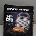 OVENTE 3 in 1 Electric Sandwich Maker, Panini Press Grill and Waffle Iron Set with Removable Non-Stick Plates, Perfect for Cooking Grilled Cheese, Tuna Melts, Burgers, Steaks and Snacks, Black GPI302B