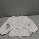 SOLY HUX Women's Half Zip Mock Neck Bodysuit 2 Packs Long Sleeve Leotard Shirts Fitted Tops (Large, White)