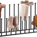 Housen Solutions 10 Pairs Boot Rack Organizer for Tall Boots, Large Capacity Metal Free Standing Shoe Racks, Black Cowboy Boot Holder Stand for Closet, Garage