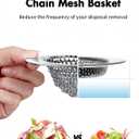 Revolutionary Kitchen Sink Drain Strainer/Patented Reversible Chain Mesh, Effortless Cleaning & Debris Catcher, Large Capacity, Anti-Clog, 304 Stainless Steel & Rust-Proof/Handmade